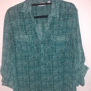 Button down sheet long sleeve top